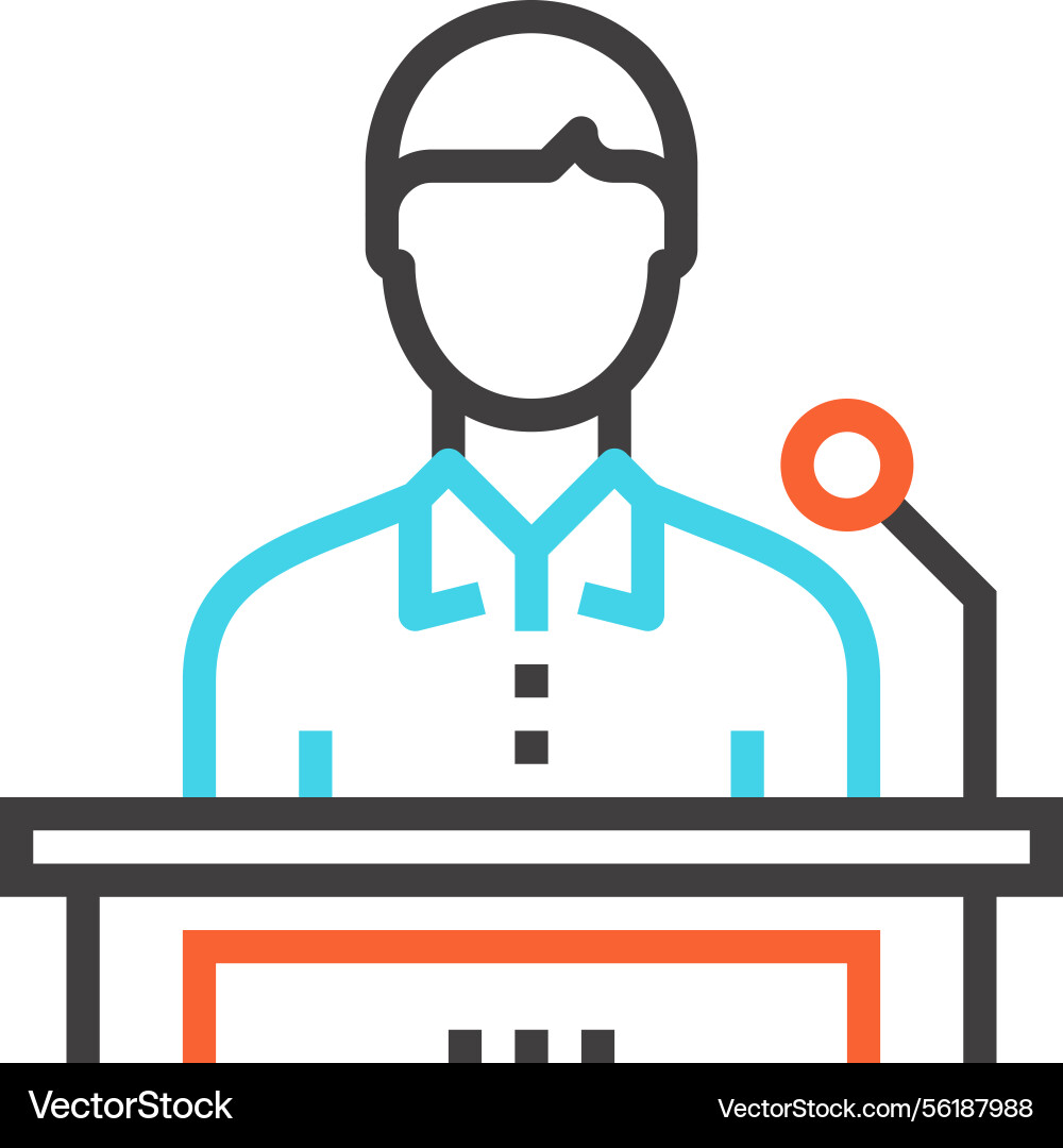 Speech flat line web icon concept Speech flat line web icon concept vector image