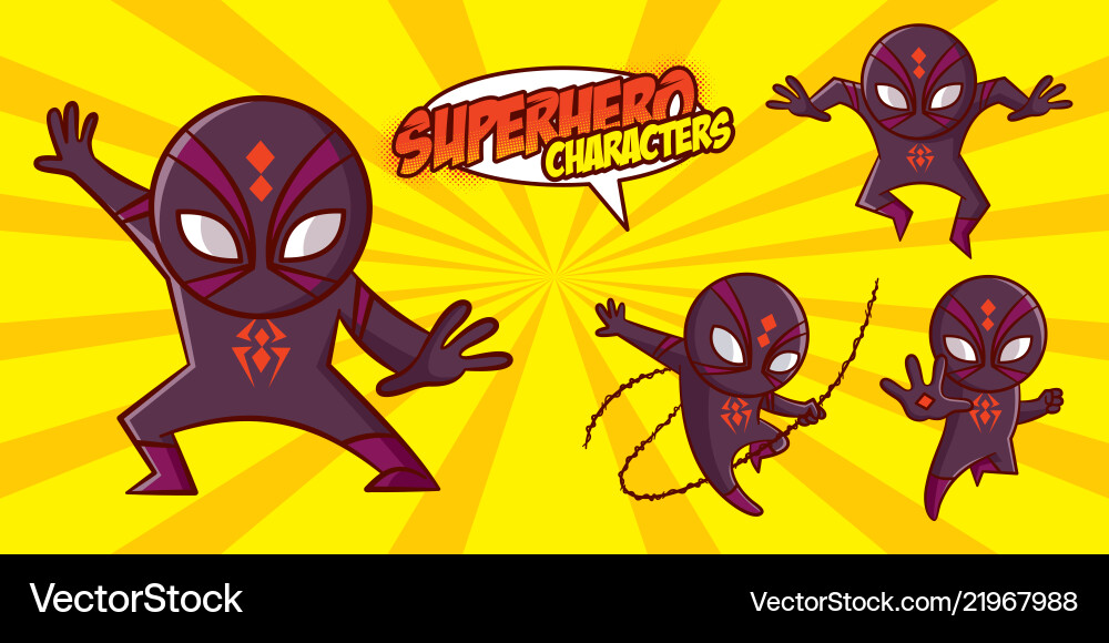 Superhero character superheroes set vector image