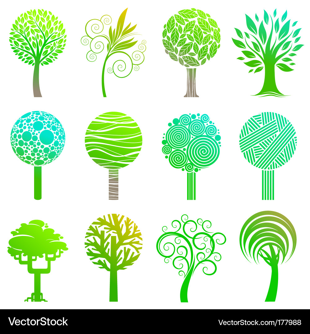 Tree Branch Emblem Set vector image