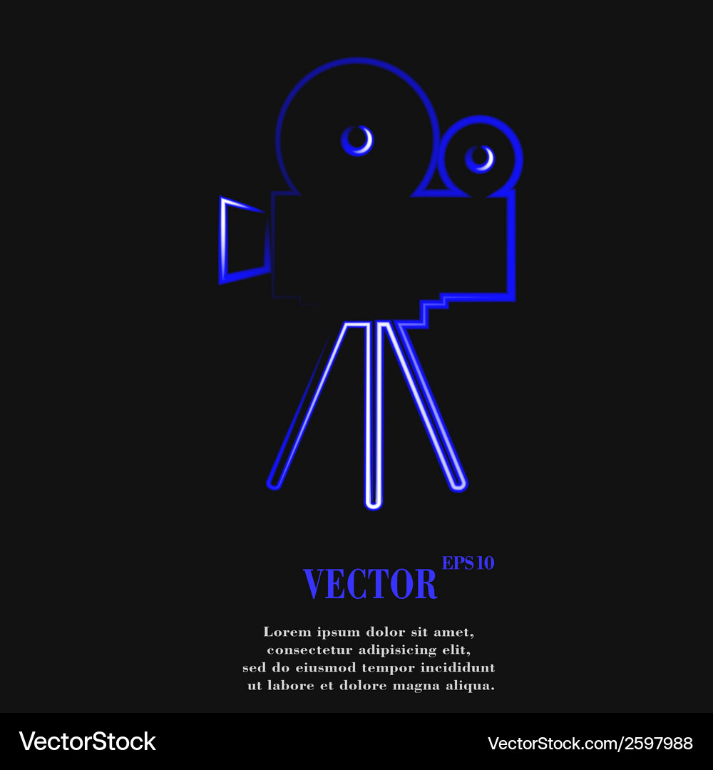Videocamera flat modern web button and space Vector Image