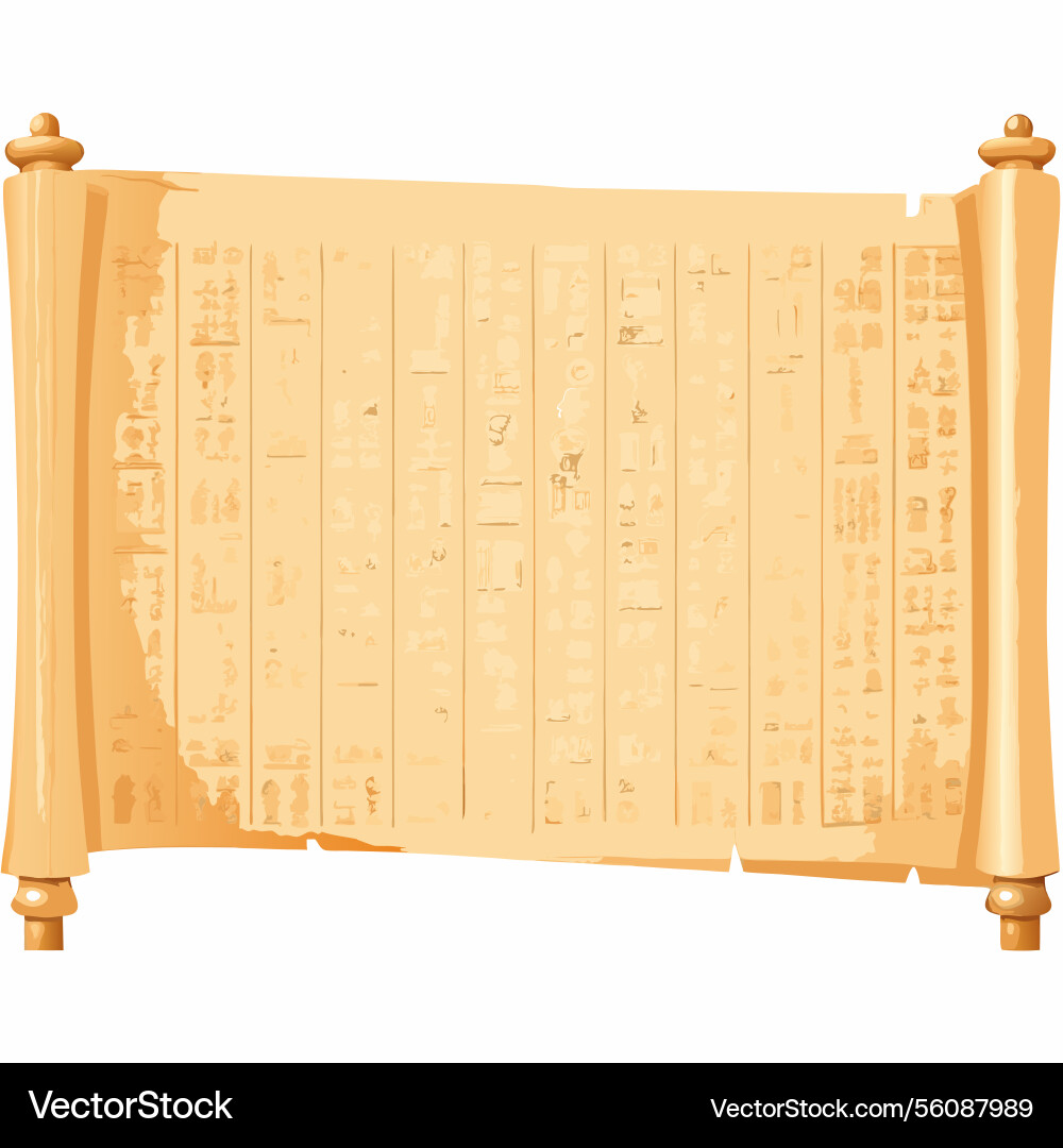 Ancient egyptian papyrus scroll with hieroglyphic Vector Image