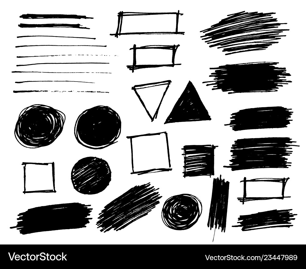 Brush strokes set painted isolated objects Brush strokes set painted isolated objects vector image