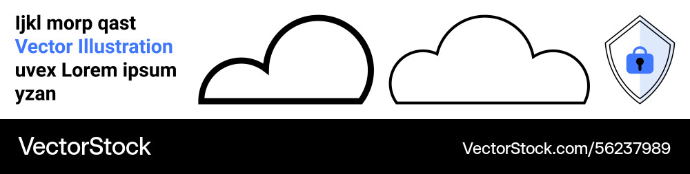 Cloud computing security concept with shield Cloud computing security concept with shield vector image