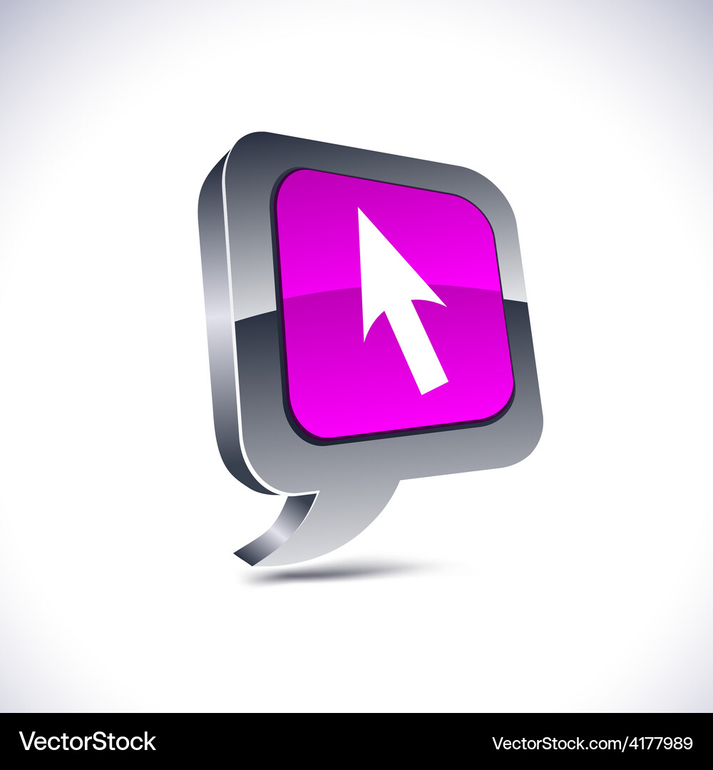 Cursor 3d balloon button Vector Image