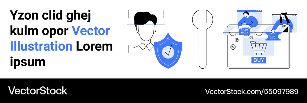 Digital security and e-commerce identity Digital security and e-commerce identity vector image