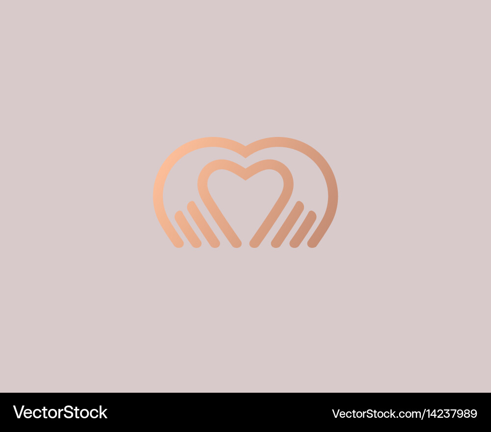 Heart Hands Palm Logo - Love & Care Vector Image