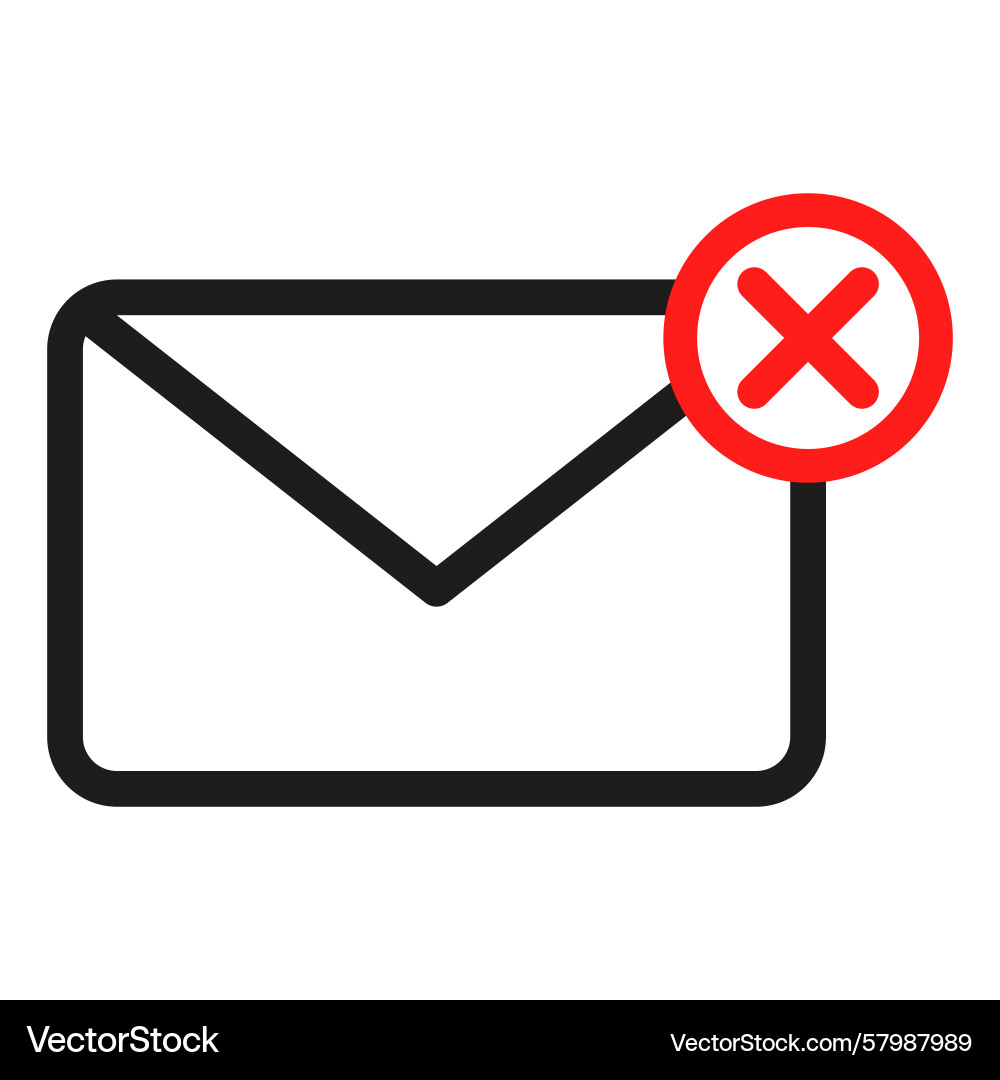 Nachricht löschen Symbol-Mail abgelehnt Symbol Fehler Nachricht löschen Symbol-Mail abgelehnt Symbol Fehler Vektorbild