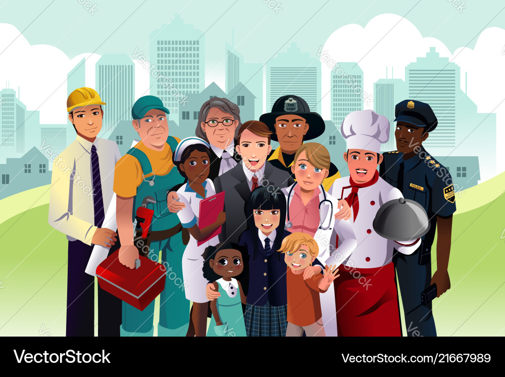 People with different occupation vector image