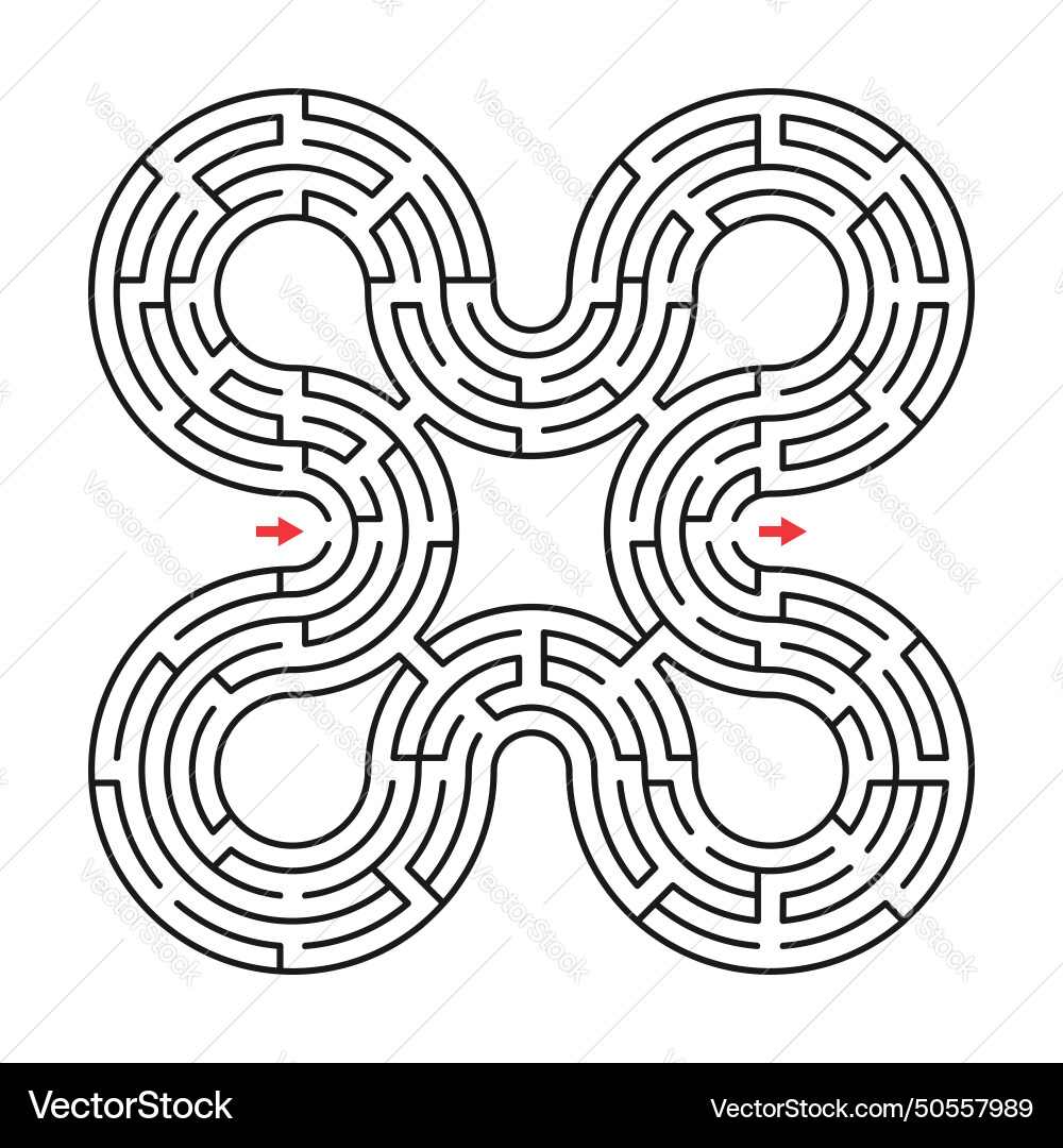 Rgb abstract maze labyrinth with entry and exit Vector Image