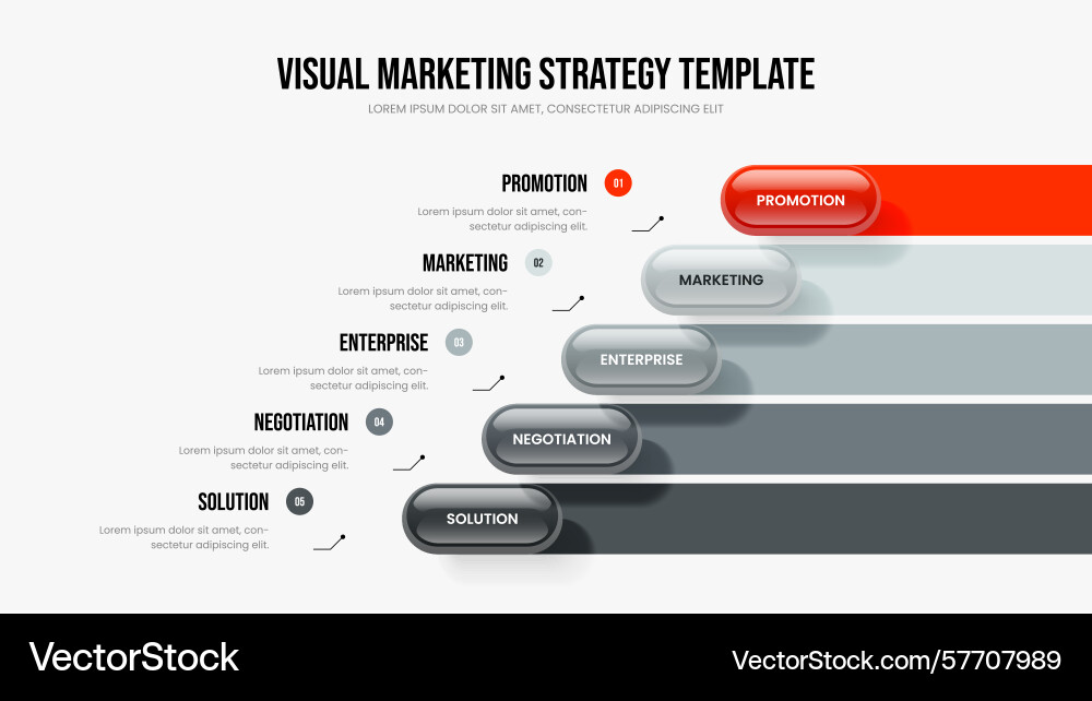 Visual forecast 5 option infographic slideshow Vector Image