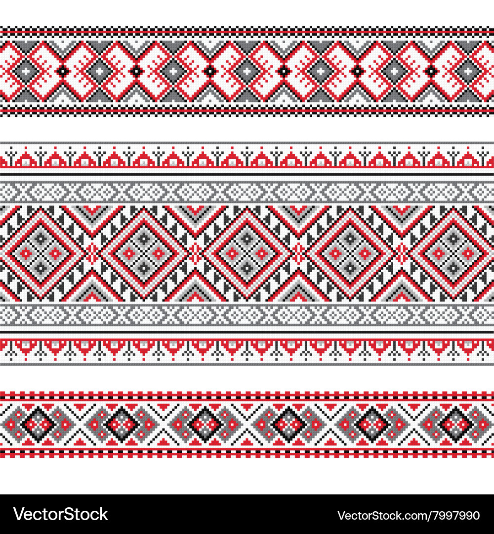 Baltic Slavic Ornament Patterns Vector Image
