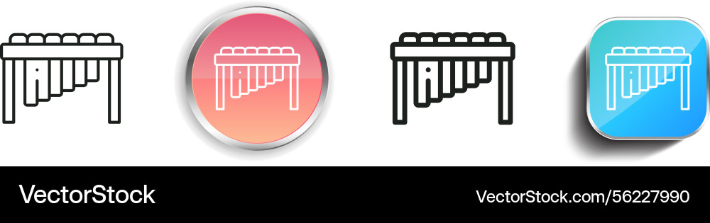 Marimba icon thin linear regular and button style vector image
