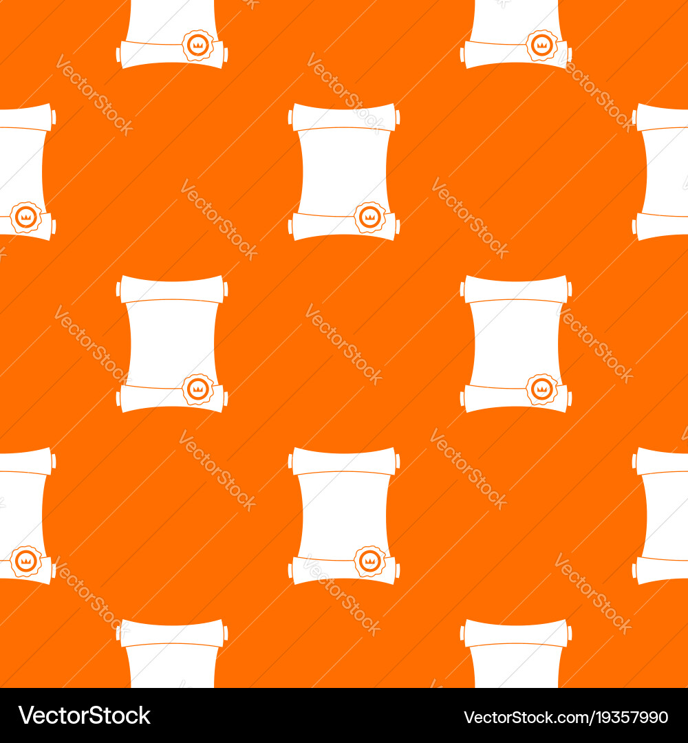 Paper scroll with wax seal pattern seamless vector image