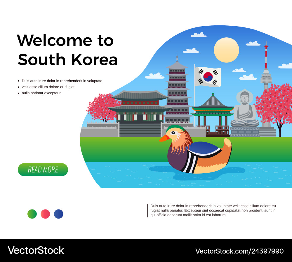 South korea welcome banner South korea welcome banner vector image