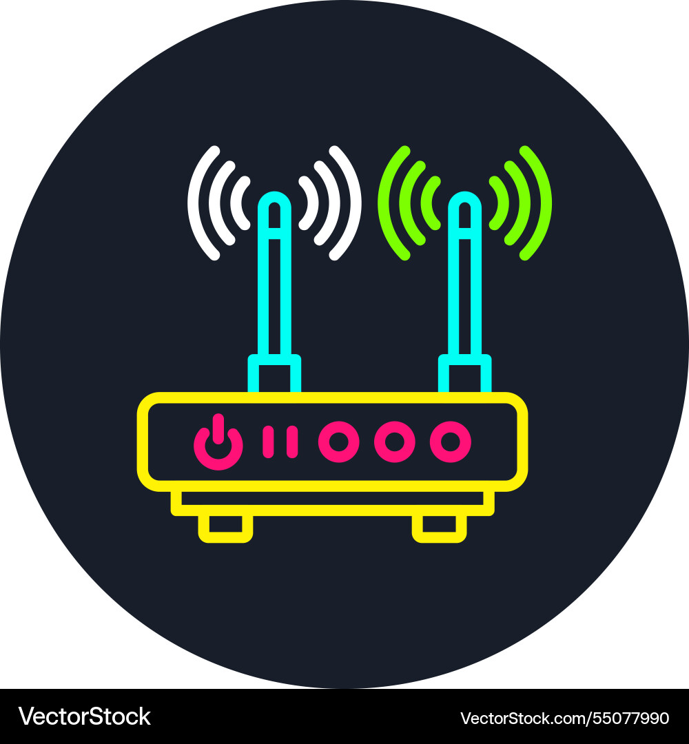 Wifi router line multi color icon Vector Image
