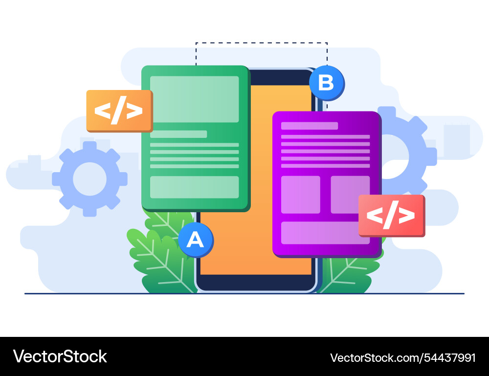 Ab testing concept flat template for website Vector Image
