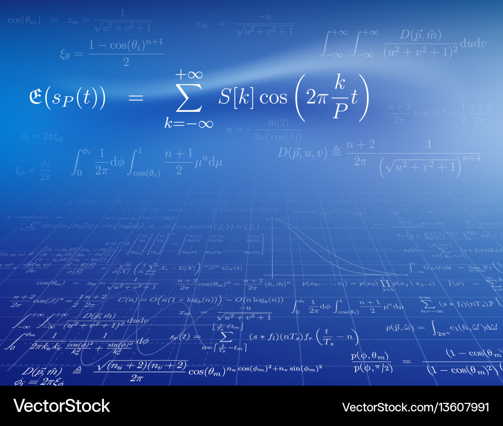 Mathematical Background - Equations & Formulas Vector Image