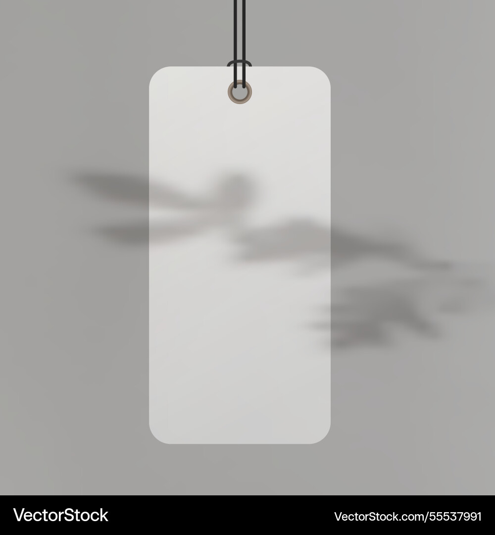 Minimalist blank tag with soft shadow overlay Minimalist blank tag with soft shadow overlay vector image