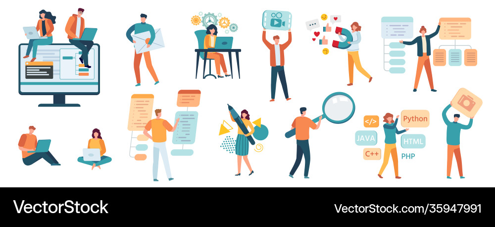 Programmers and Developers vector image
