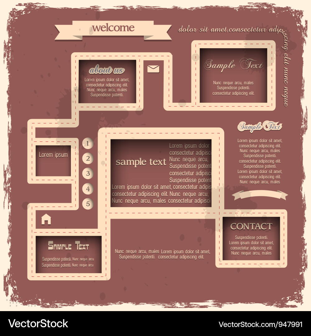 Retro style web design vector image