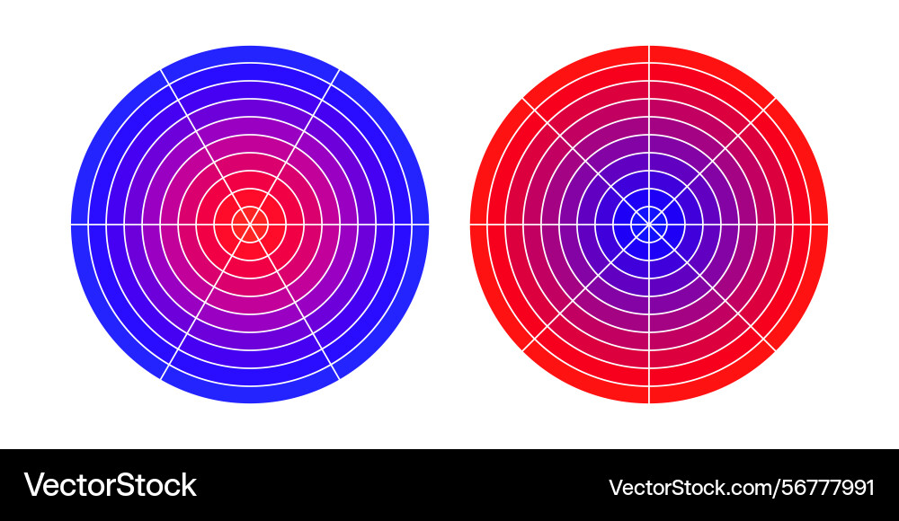 Two concentric circles with gradation from red Two concentric circles with gradation from red Vector Image