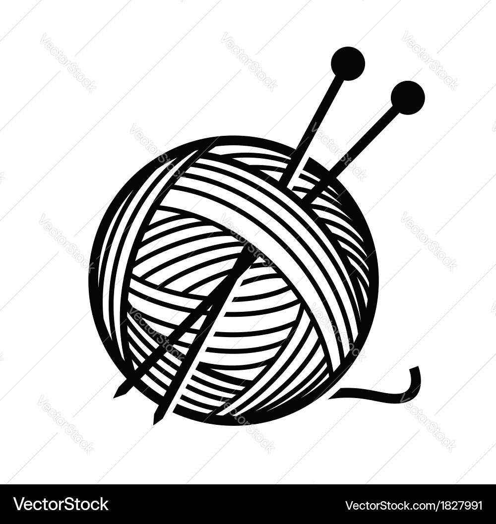 Yarn and needles Royalty Free Vector Image - VectorStock