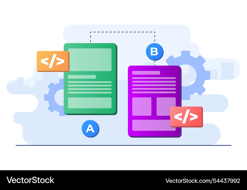 Ab testing concept flat template for website Ab testing concept flat template for website Vector Image