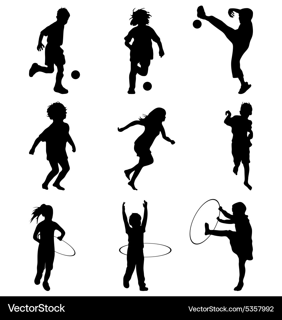 Children Silhouettes Vector Image