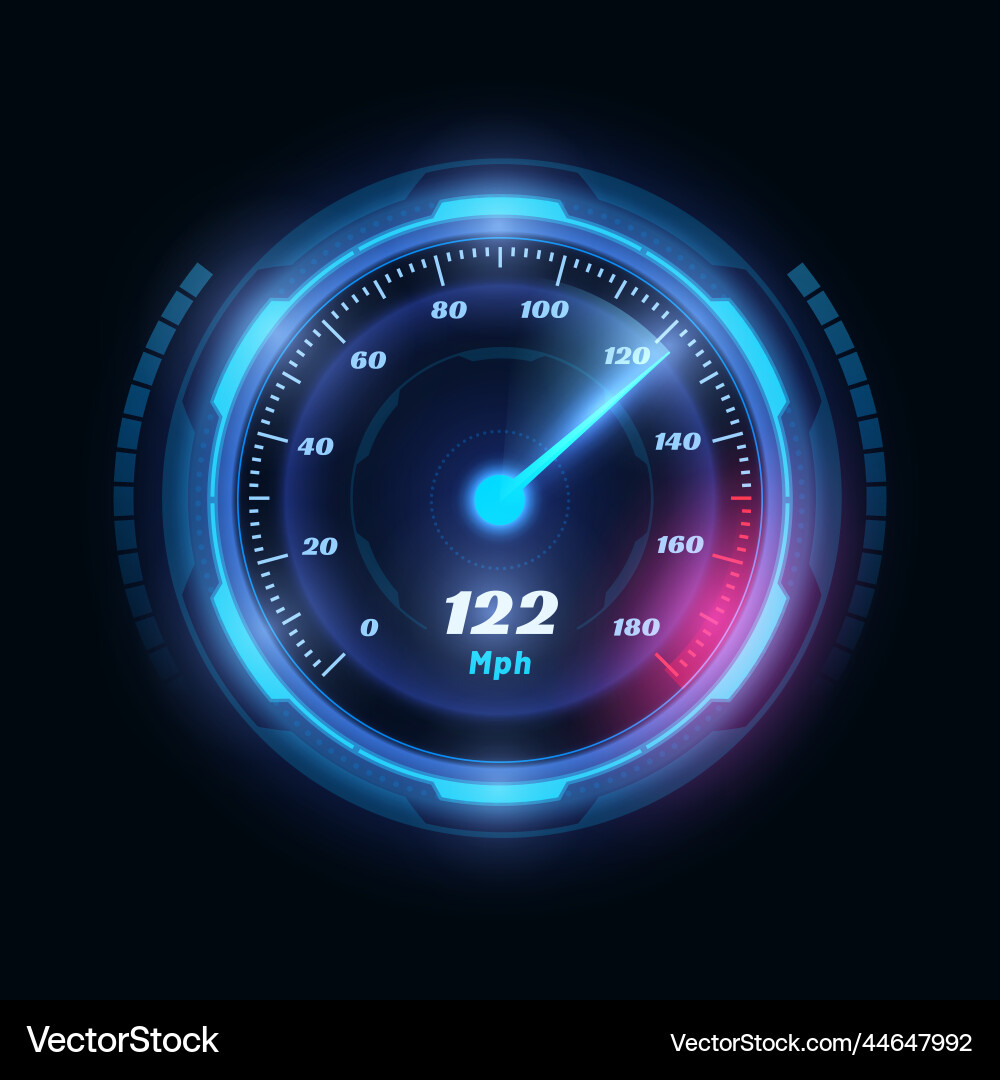 Digital Speedometer Display Vector Image