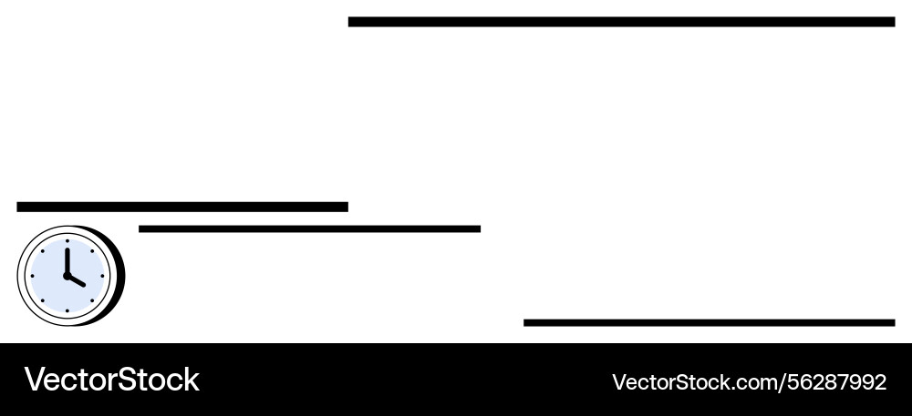 Minimalistic clock design with bold horizontal Minimalistic clock design with bold horizontal vector image