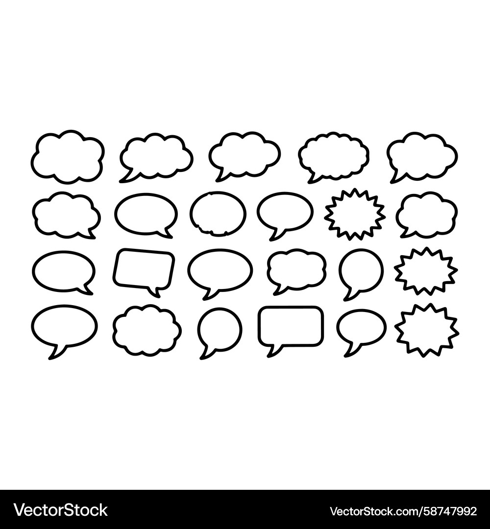 Speech Bubbles & Thought Clouds Vector Image