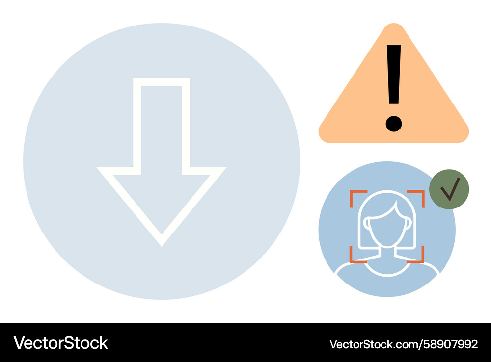 Warning & Verification Arrow Vector Image