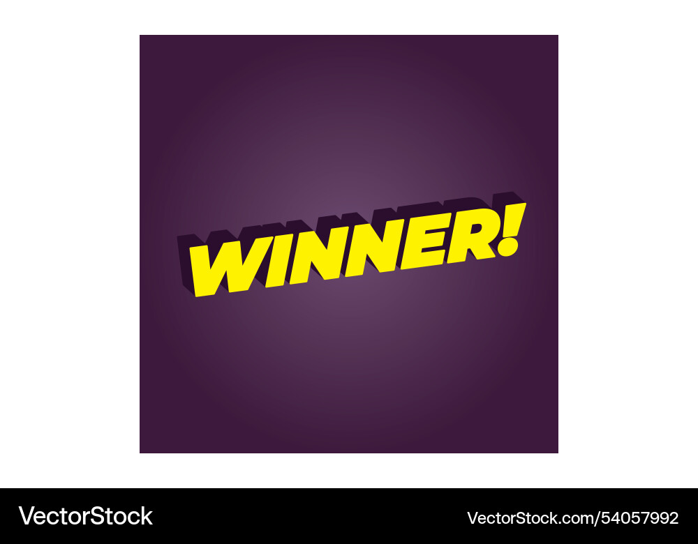 Winner text effect with modern color in 3d style Vector Image