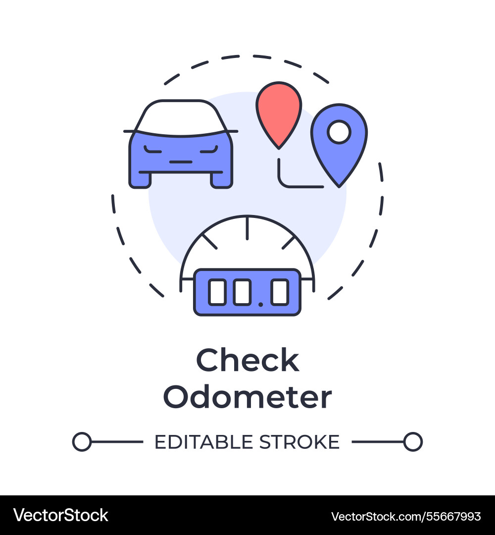 Check odometer multi color concept icon Check odometer multi color concept icon Vector Image