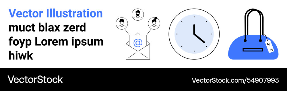 Digital communication icons with email clock Digital communication icons with email clock vector image