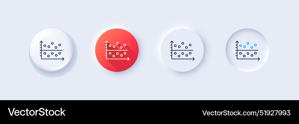 Dot plot graph line icon presentation chart sign Dot plot graph line icon presentation chart sign vector image