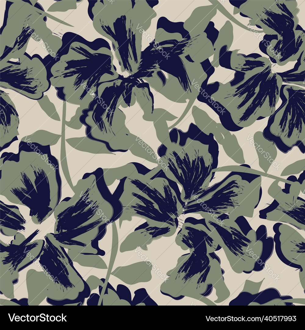Floral brush strokes seamless pattern background – Royalty-Free Vector ...