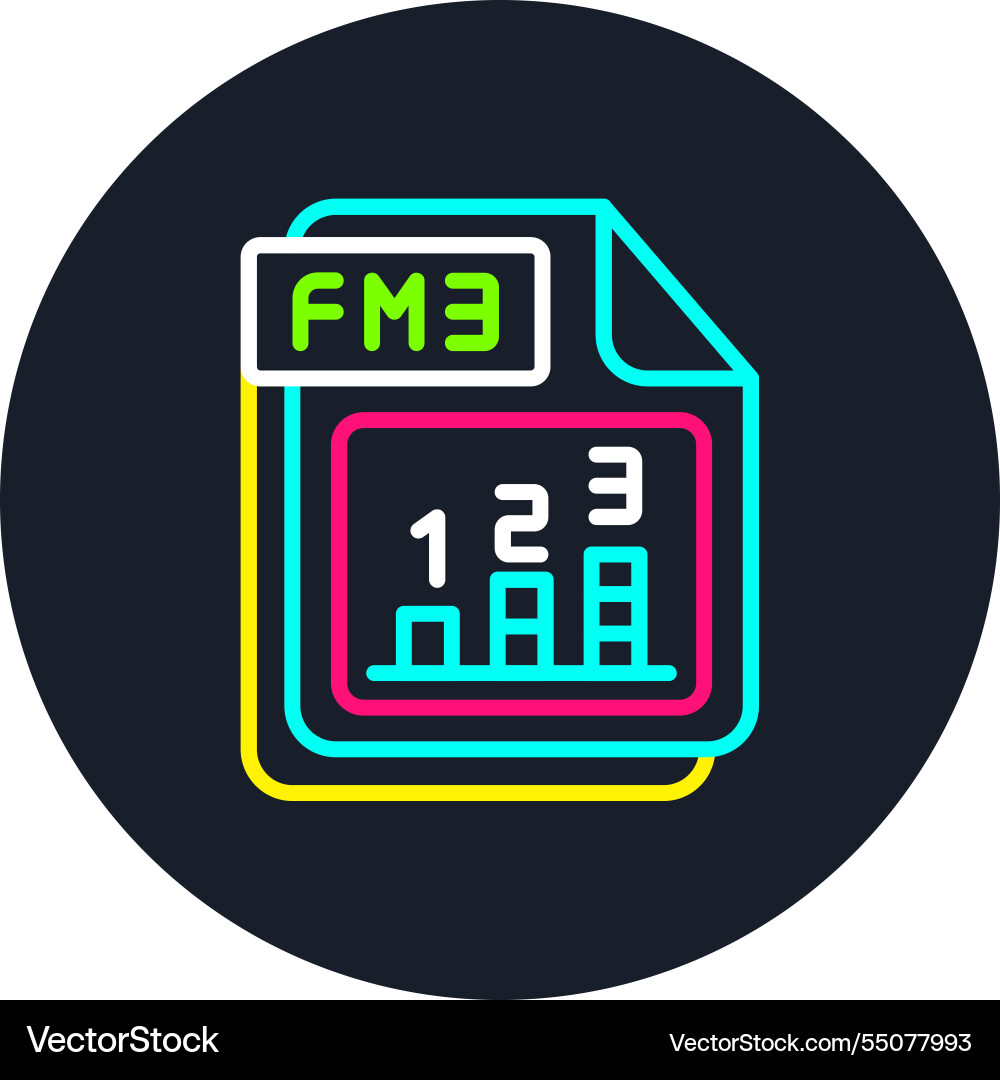 Fm3 line multi color icon Vector Image