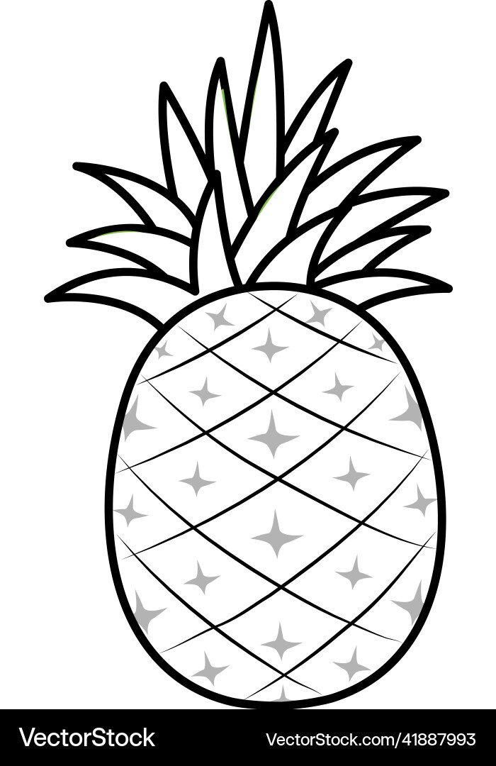 Pineapple Outline - Coloring Page Royalty Free Vector Image