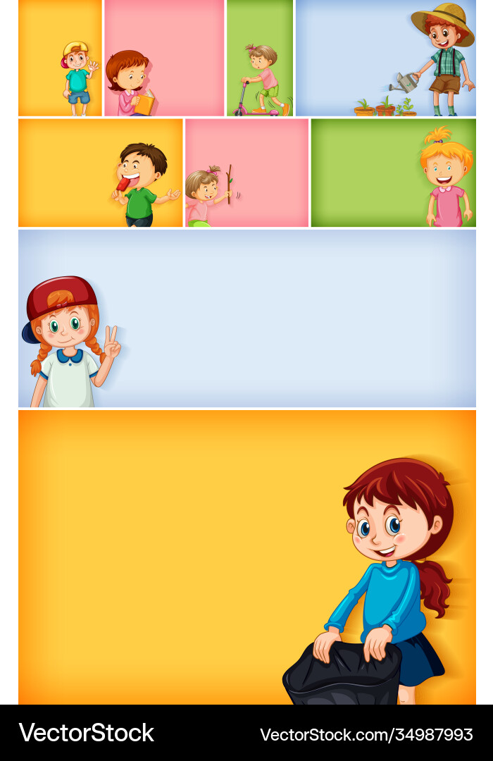 Set different kid characters Set different kid characters vector image