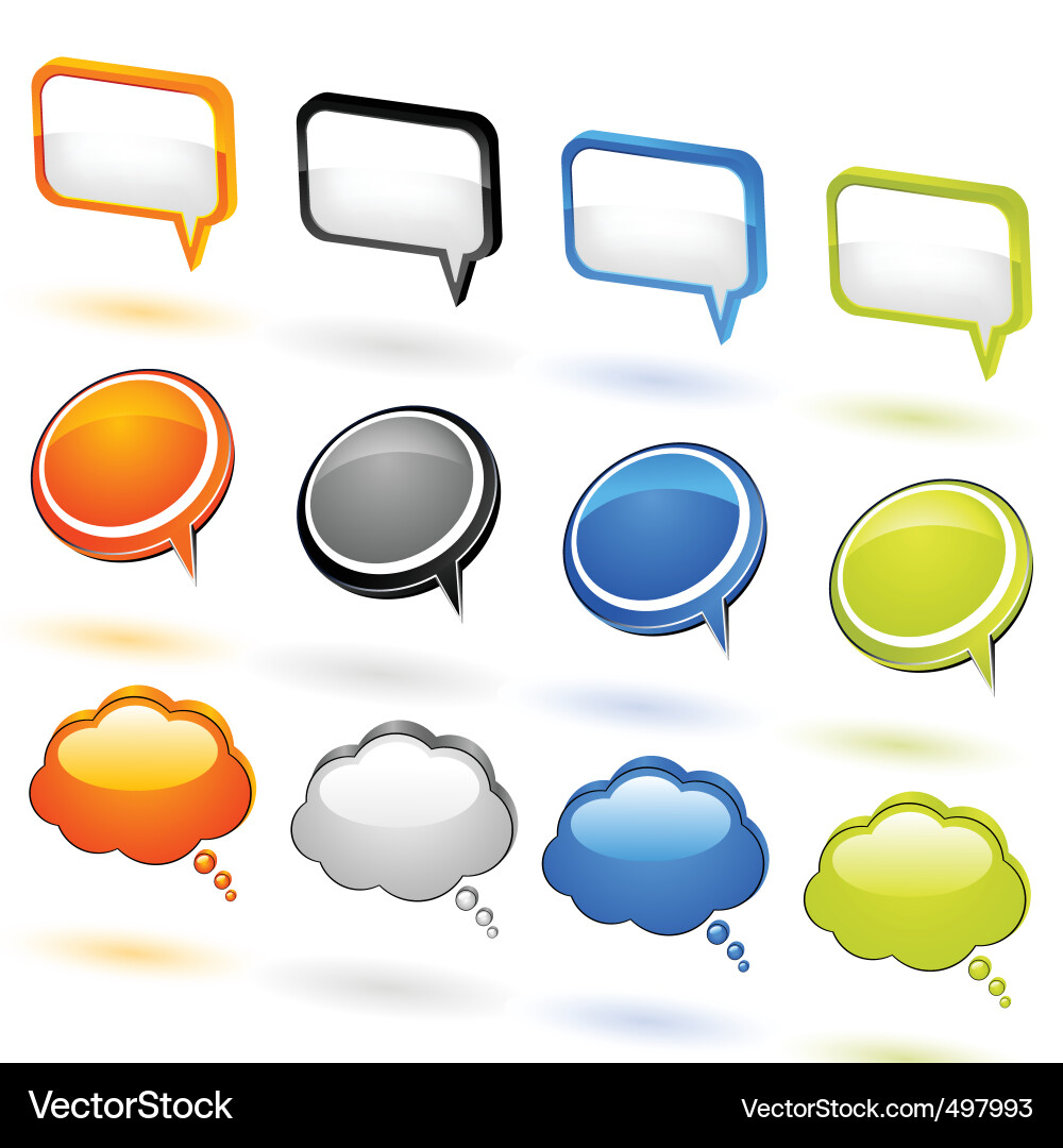 Speech Bubbles Collection Vector Image