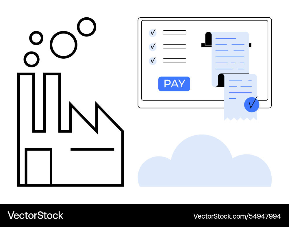 Digital payment processing and automated invoice Digital payment processing and automated invoice vector image