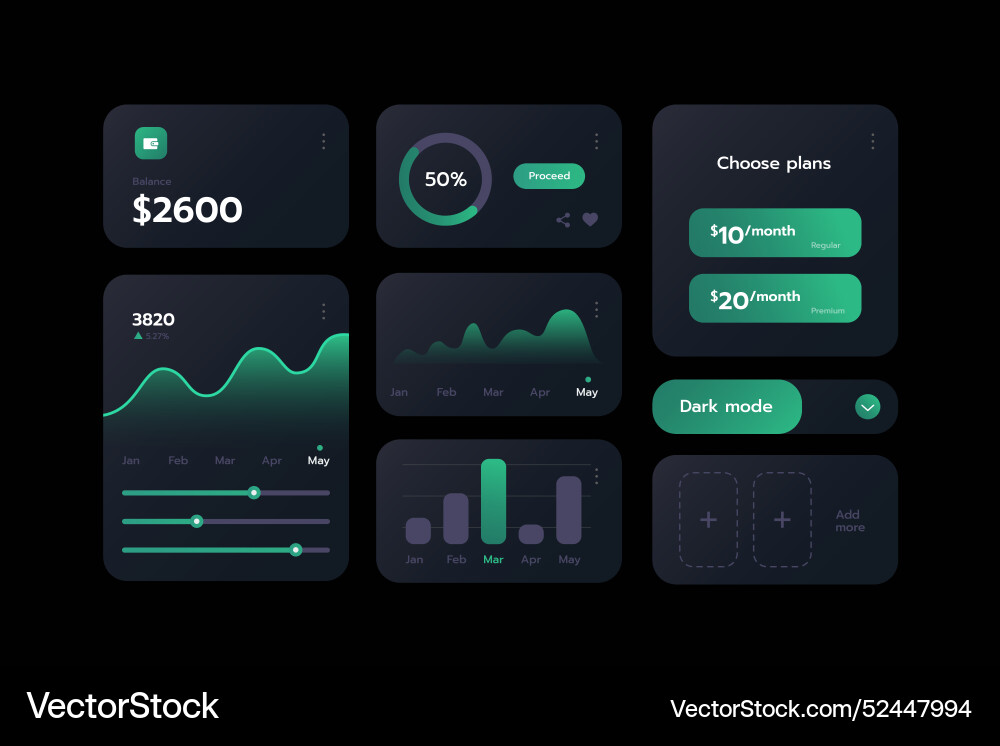 Gradient uiux elements vector image