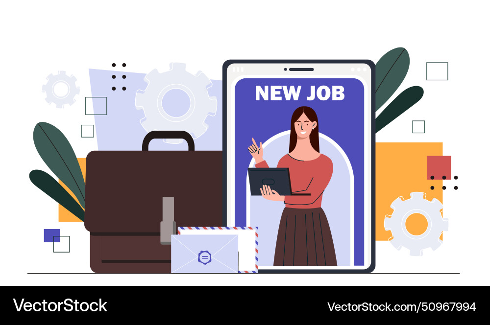 New job woman concept New job woman concept vector image