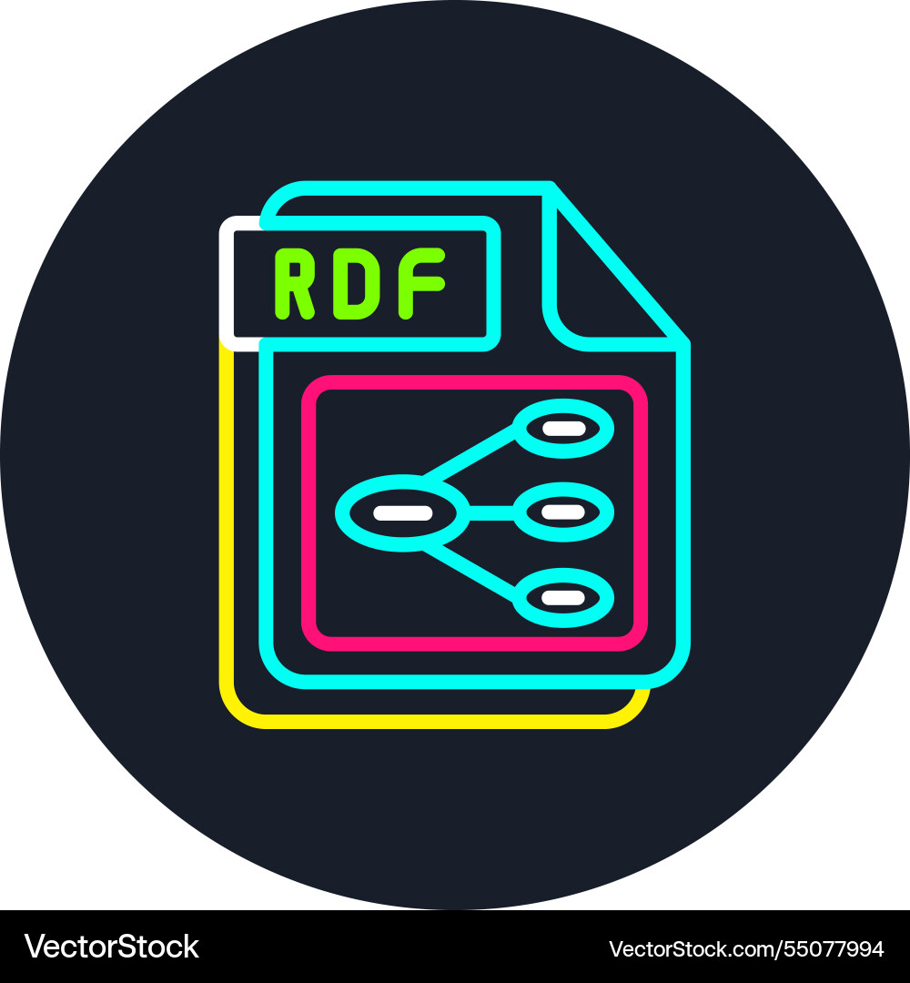 Rdf line multi color icon vector image