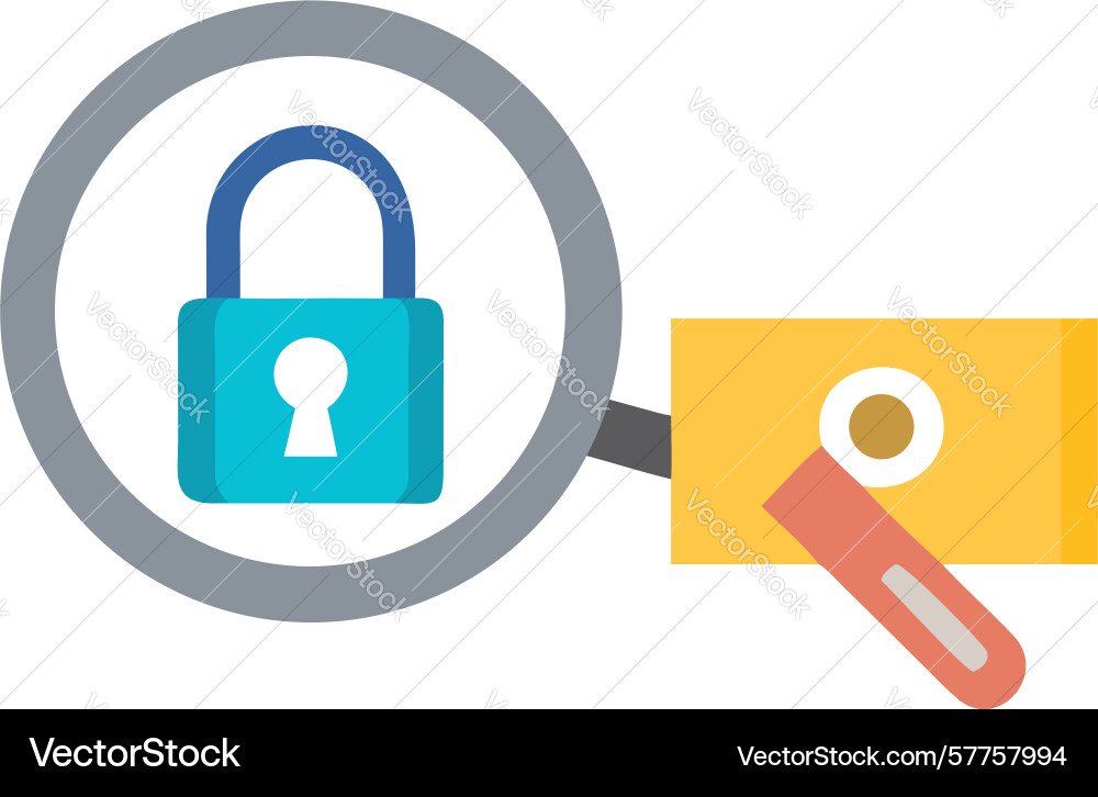 Secure search access icon digital investigation vector image