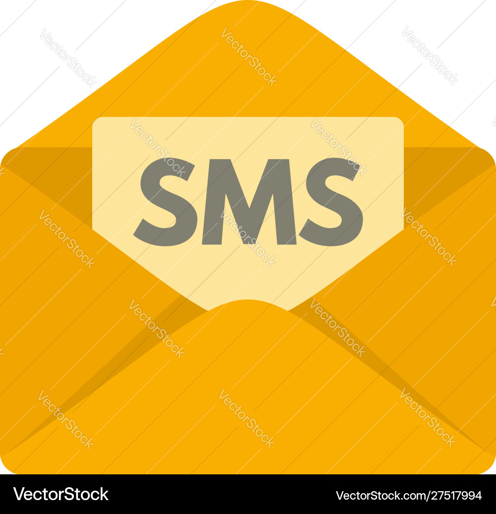 Sms inbox icon flat style Sms inbox icon flat style vector image