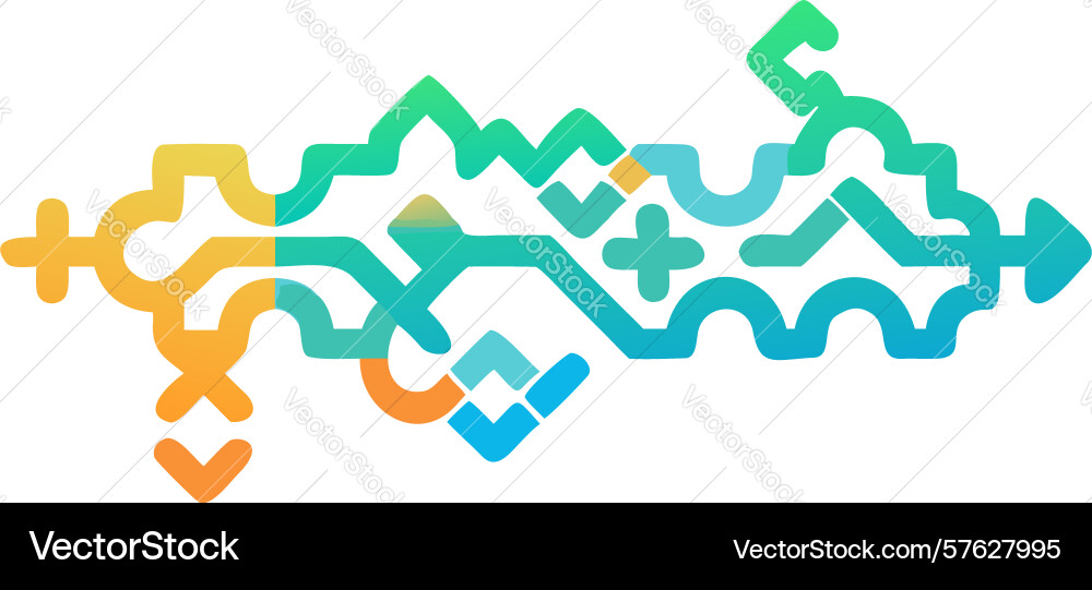 Abstract interconnected geometric line pattern vector image