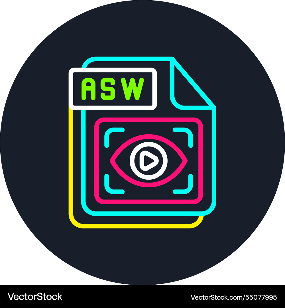 Asw line multi color icon Vector Image
