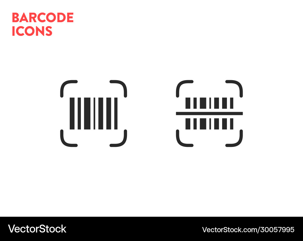 Barcode scaning icons set bar code Barcode scaning icons set bar code vector image